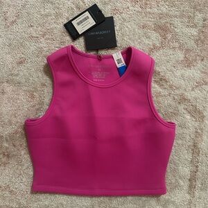 Cynthia Rowley Bonded Racer Tank Hot Pink